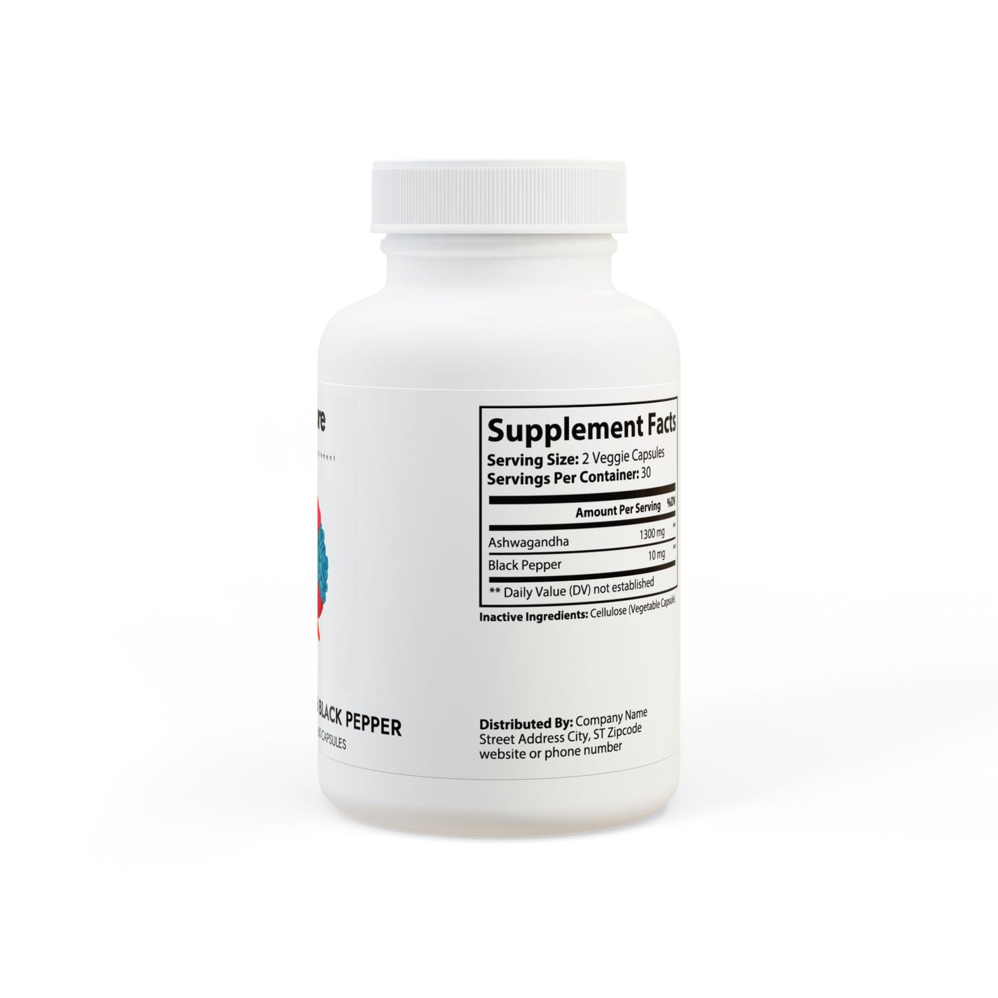 Ashwagandha & Black Pepper Supplement (60 Capsules)